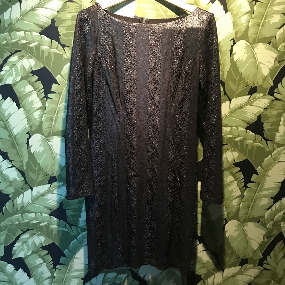 Metallic Dark Gray Cache Dress